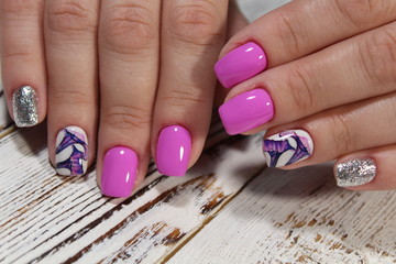 stylish pink manicure