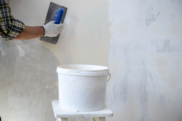 Plastering a wall