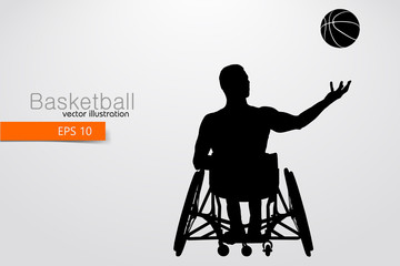 Fototapeta premium Basketball player disabled. Vector illustration