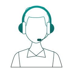 Male call center agent vector illustration graphic design