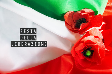 April 25 Liberation Day Text in italian card 