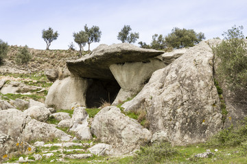 Fototapeta na wymiar cave caves in Calabria with landscape rupestrian
