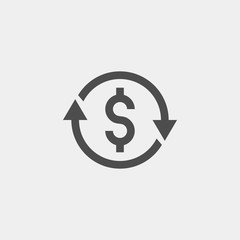 Currency conversion flat vector icon. Dollar conversion flat vector icon