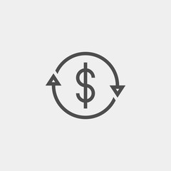 Currency conversion flat vector icon. Dollar conversion flat vector icon