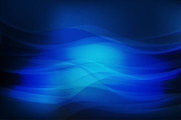 Beautiful blue abstract background with wavy glowing lines.