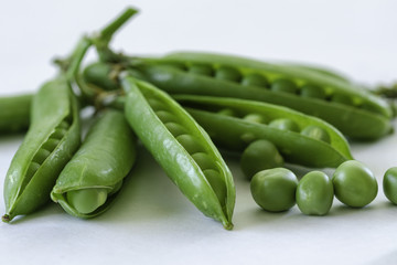 Fresh Green Peas Macro - organic food from the garden.