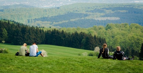Fototapeta na wymiar Blick ins Tal, auf dem Köterberg im Lipperland