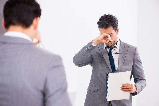 Politician Planning Speach In Front Of Mirror