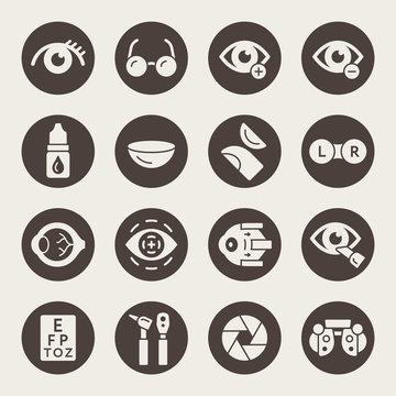 Eye health icon set