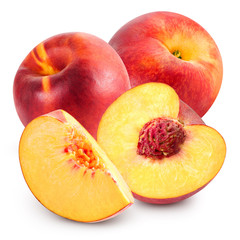 peach fruits Isolated