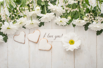 flowers and biscuits