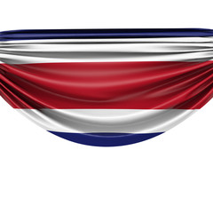 Costa rica national flag hanging fabric banner. 3D Rendering