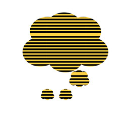 striped speech cloud icon over white background, vector illustration