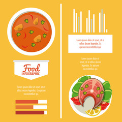Healthy food infographic colorful design vector illustration graphic design