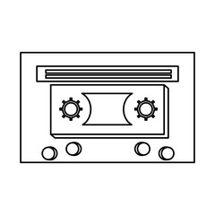retro cassette icon over white background, vector illustration