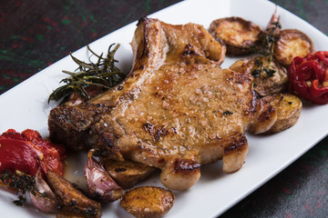 Perfect pork loin chop steak