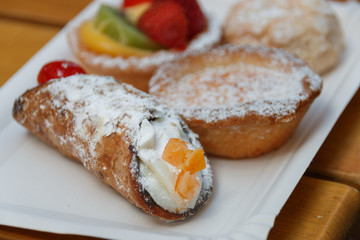 Cannoli and sweet pastries