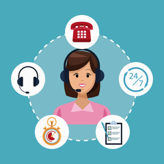 Customer service and support call center concept vector illustration graphic