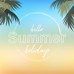 Fototapeta na wymiar Hello Summer holidays background. Vector illustration.