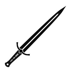 Black and white silhouette illustration of a short sword. Stylised design. Isolated on white