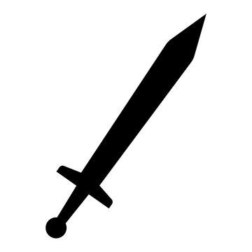 Simple, minimalist, black sword silhouette illustration. Isolated on white  Stock Vector | Adobe Stock