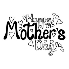 vector black ink lettering - happy mother's day
