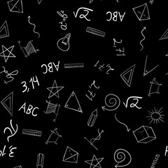 abstract vector school doodles seamless pattern