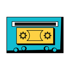 retro cassette icon over white background, colorful design. vector illustration