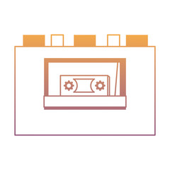 cassette music player icon over white background, vector illustration