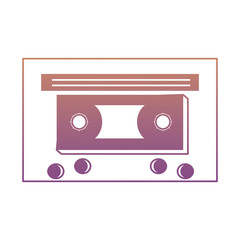 retro cassette icon over white background, colorful design. vector illustration