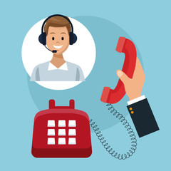 Customer service agents concept vector illustration graphic