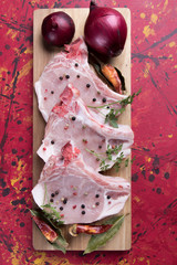 Raw pork loin chops