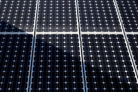 Close-up of solar panels