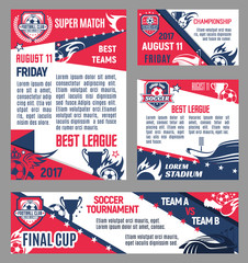 Vector soccer team football club posters
