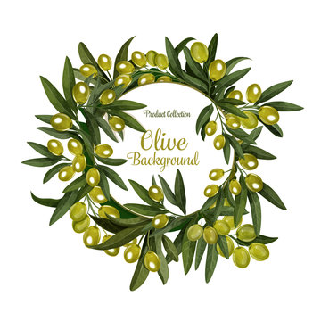 Vector olives bunch poster background