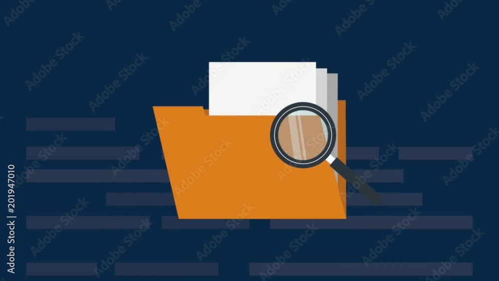 Poster searching files from folder with magnifying glass high definition colorful scenes