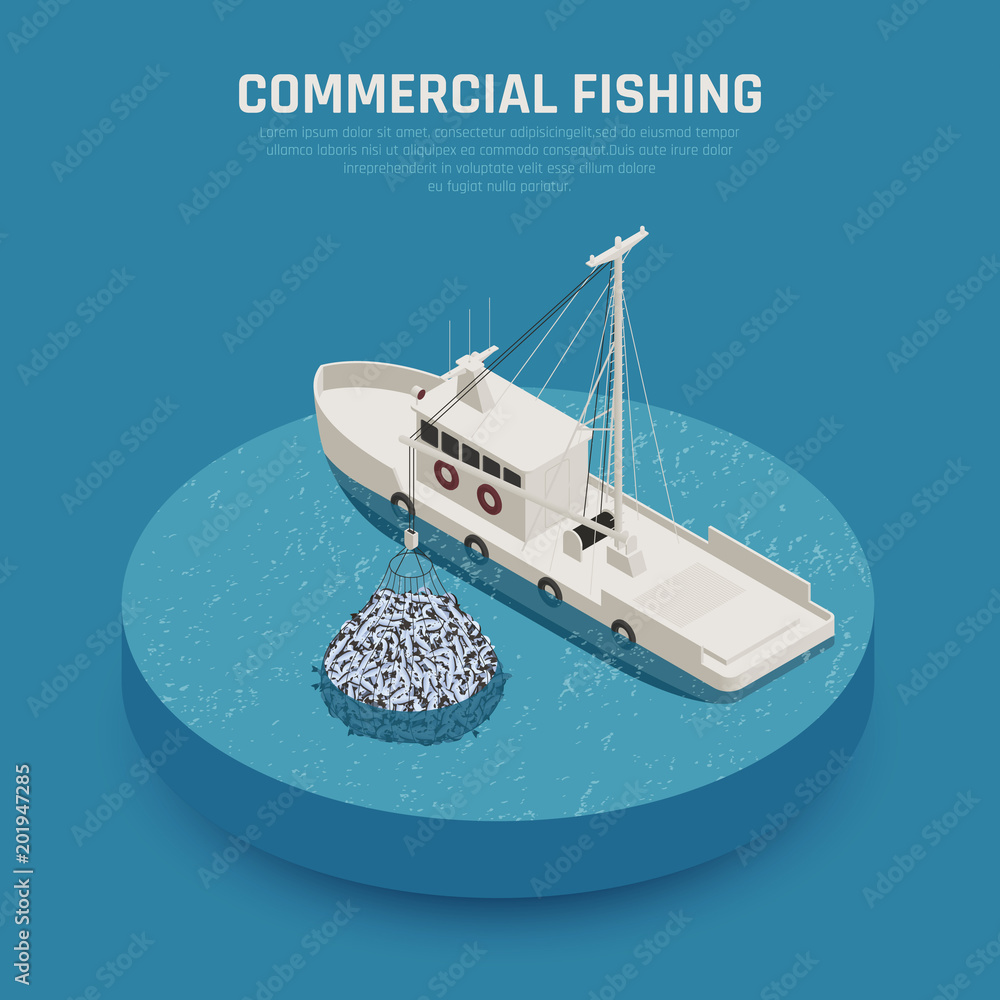 Poster Commercial Fishing Vessel Background