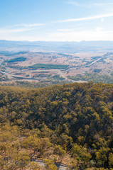 Aerial view of Canberra and surrounding landscape