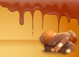 Dripping Melting Chocolate Background