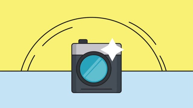 Instant vintage camera taking a shot High definition colorful animation scenes