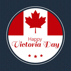 Design vector illustration greeting card of Happy Victoria Day.