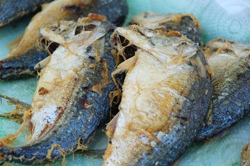 Mackerel fish fried delicious at street food