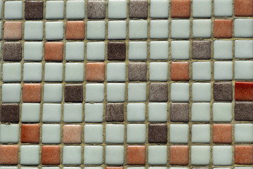 Brown pattern of Mosaic on a decorate wall
