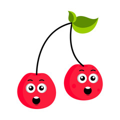 Surprised cherry emoticon