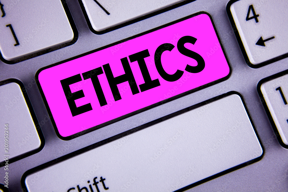 Poster conceptual hand writing showing ethics. business photo showcasing maintaining equality balance among