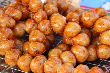 Grilled sausage asia is delicious in market