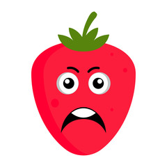 Angry strawberry emoticon