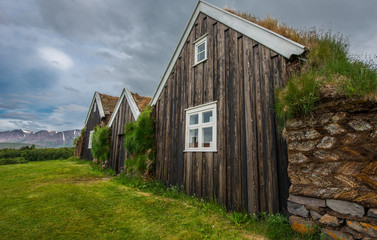 Ancient houses in Holar, Iceland