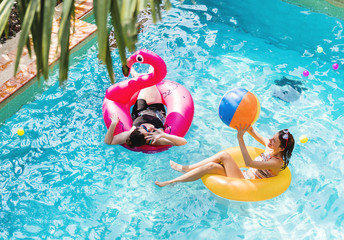 Mother and daughter having fun