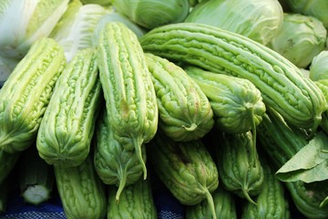 Bitter melon gourd for cooking in market